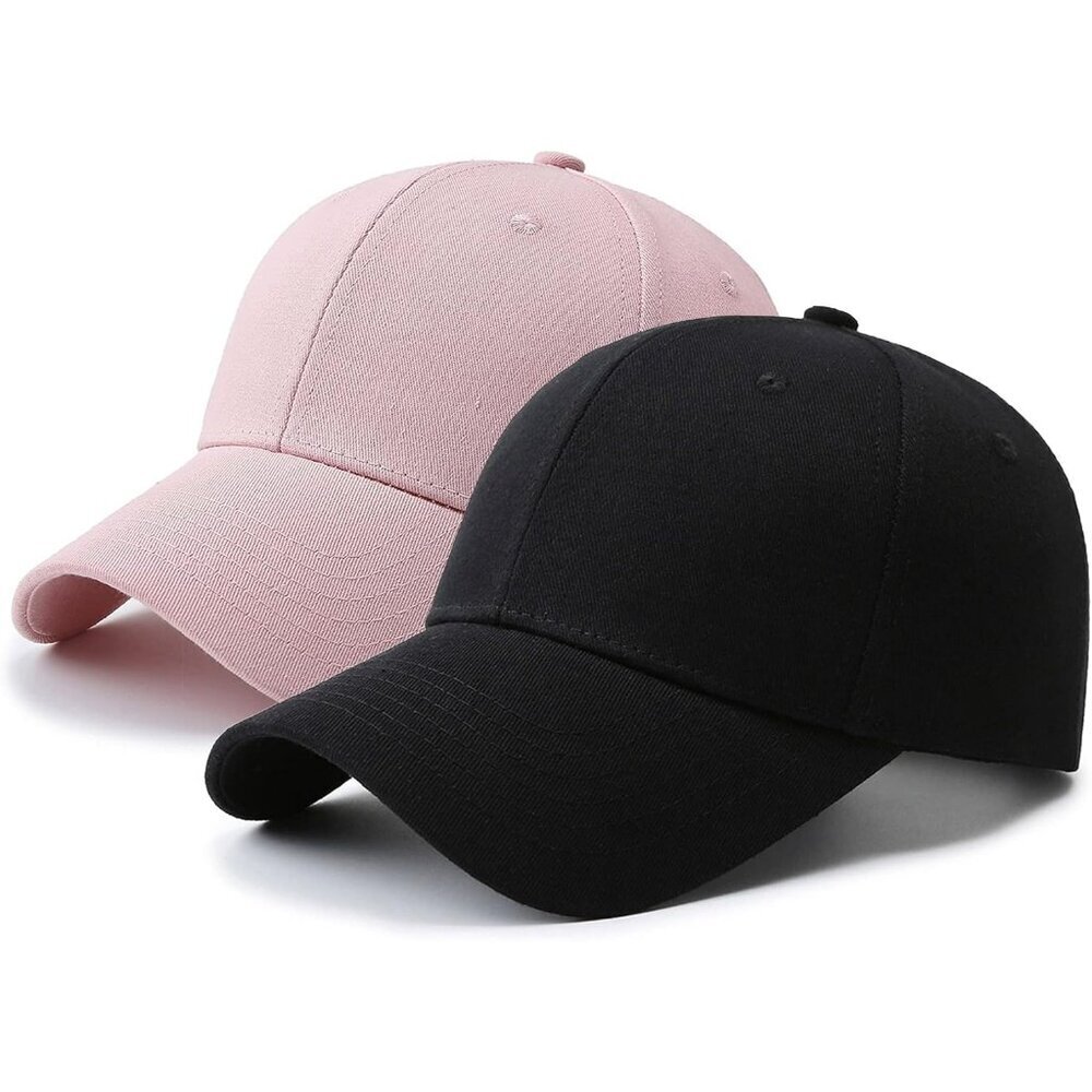 2 Packs Black+pink Baseball Cap Golf Dad Hat For Men And Women